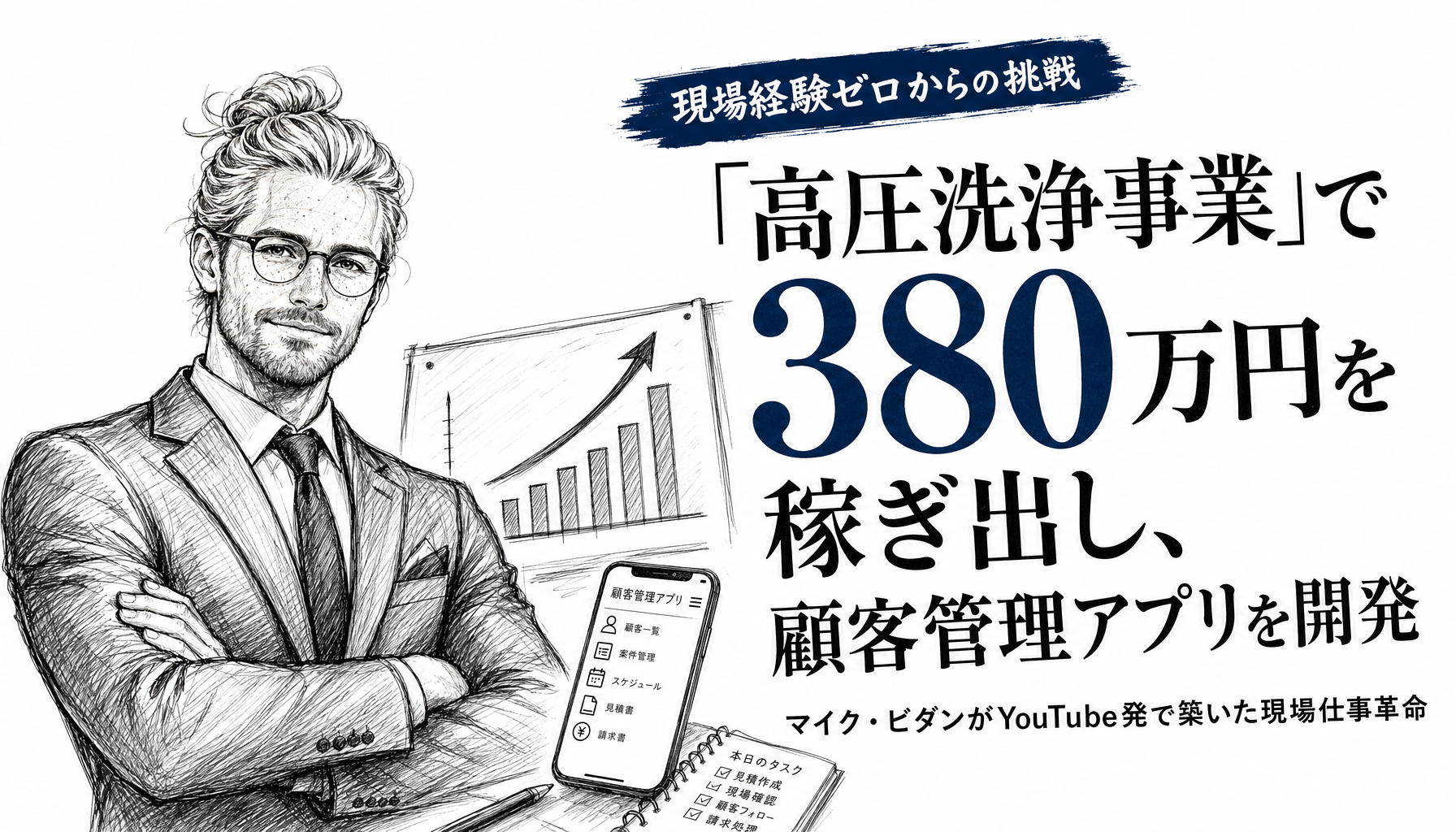 現場経験ゼロで高圧洗浄の仕事を380万円で購入した朝。YouTubeの「同じ質問」から9万DLのアプリが生まれるまで